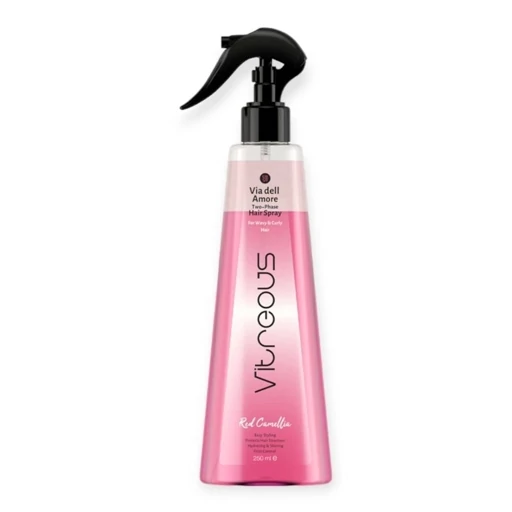اسپری دوفاز موهای فر ویتروس VITREOUS مدل ویا دل آمور حجم 250 میلی لیتر