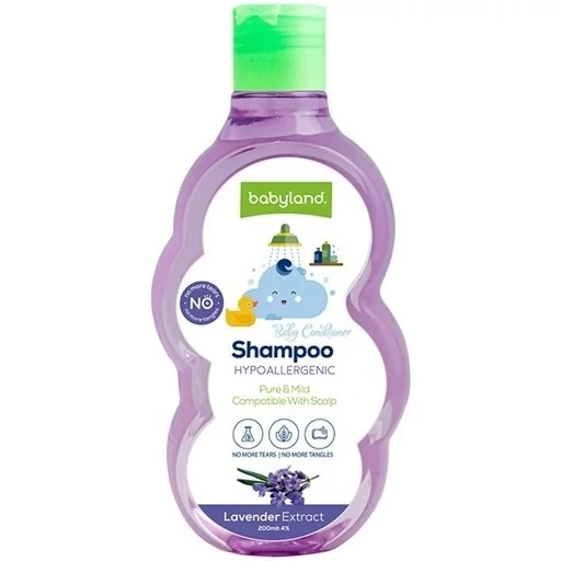 شامپو نرم کننده بچه حاوی عصاره اسطوخودوس بیبی لند