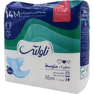 پوشینه چسبی بزرگسال ناولتی سایز متوسط بسته 12 عددی